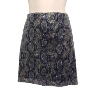 🔵BOGO FREE🔵 Express Snakeskin Sequined Skirt Sz L